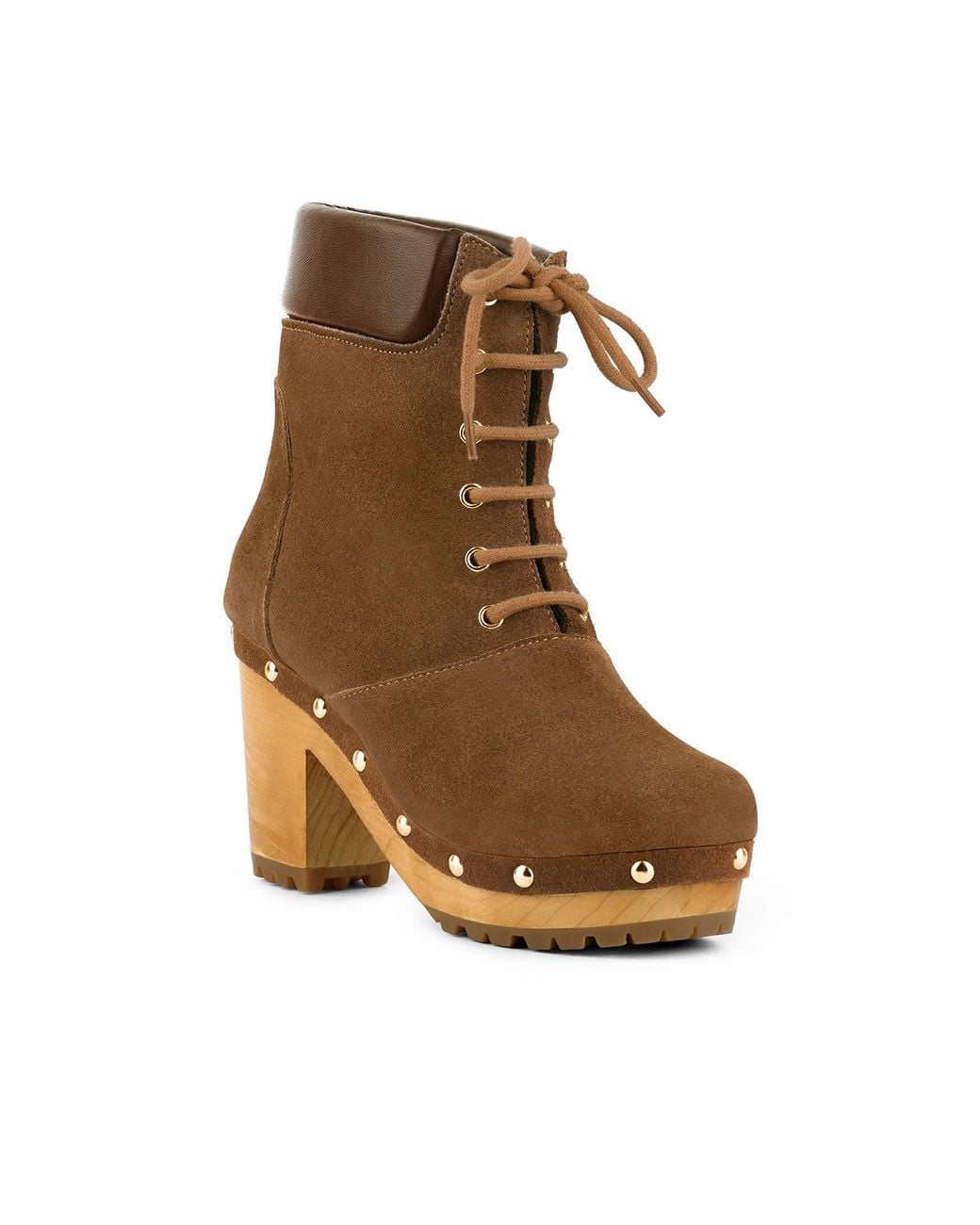 Rag & Co Brown Neutrals Maaya Handcrafted Collared Suede Boot