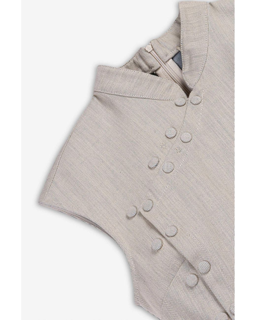 Nocturne Gray Neutrals Asymmetric Button Vest