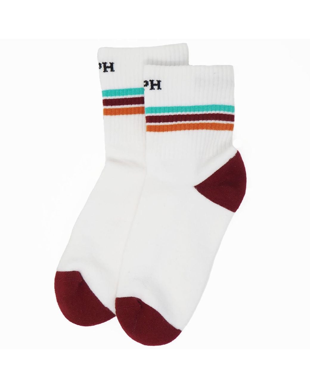 Peper Harow - Made in England White Quarter Crew Organic Sport Socks –