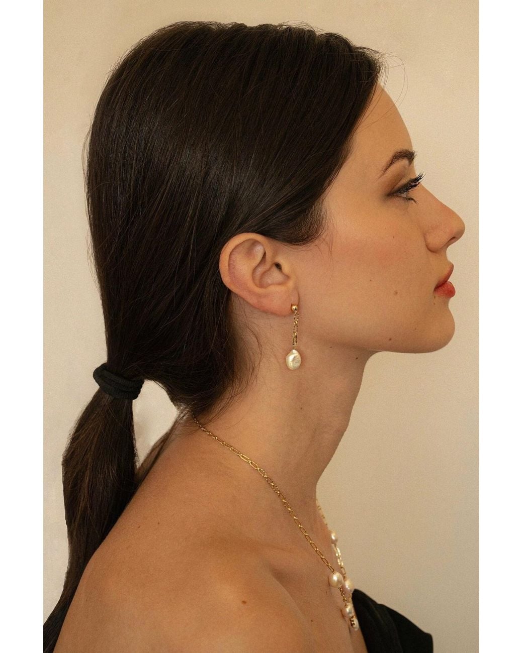 Katy Faye Metallic Lana Pearl Earrings