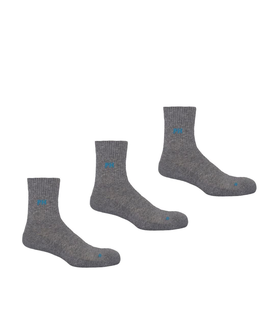 Peper Harow - Made in England Blue Three Pack Quarter Recycled Sport Socks – for men