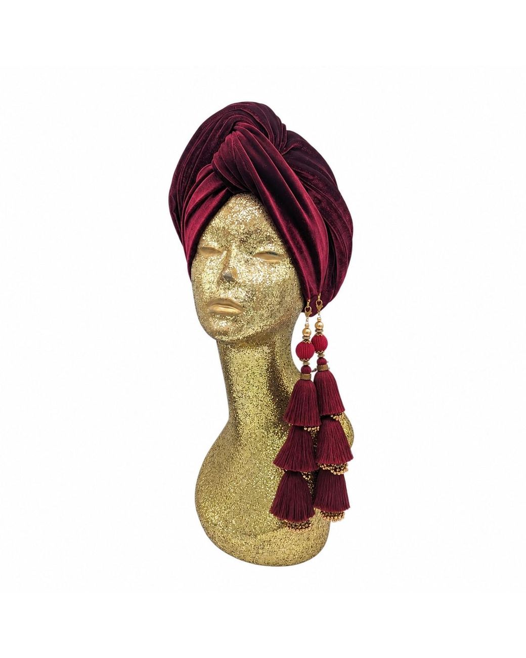 Julia Clancey Red Malbec Luxe Dorado Turban