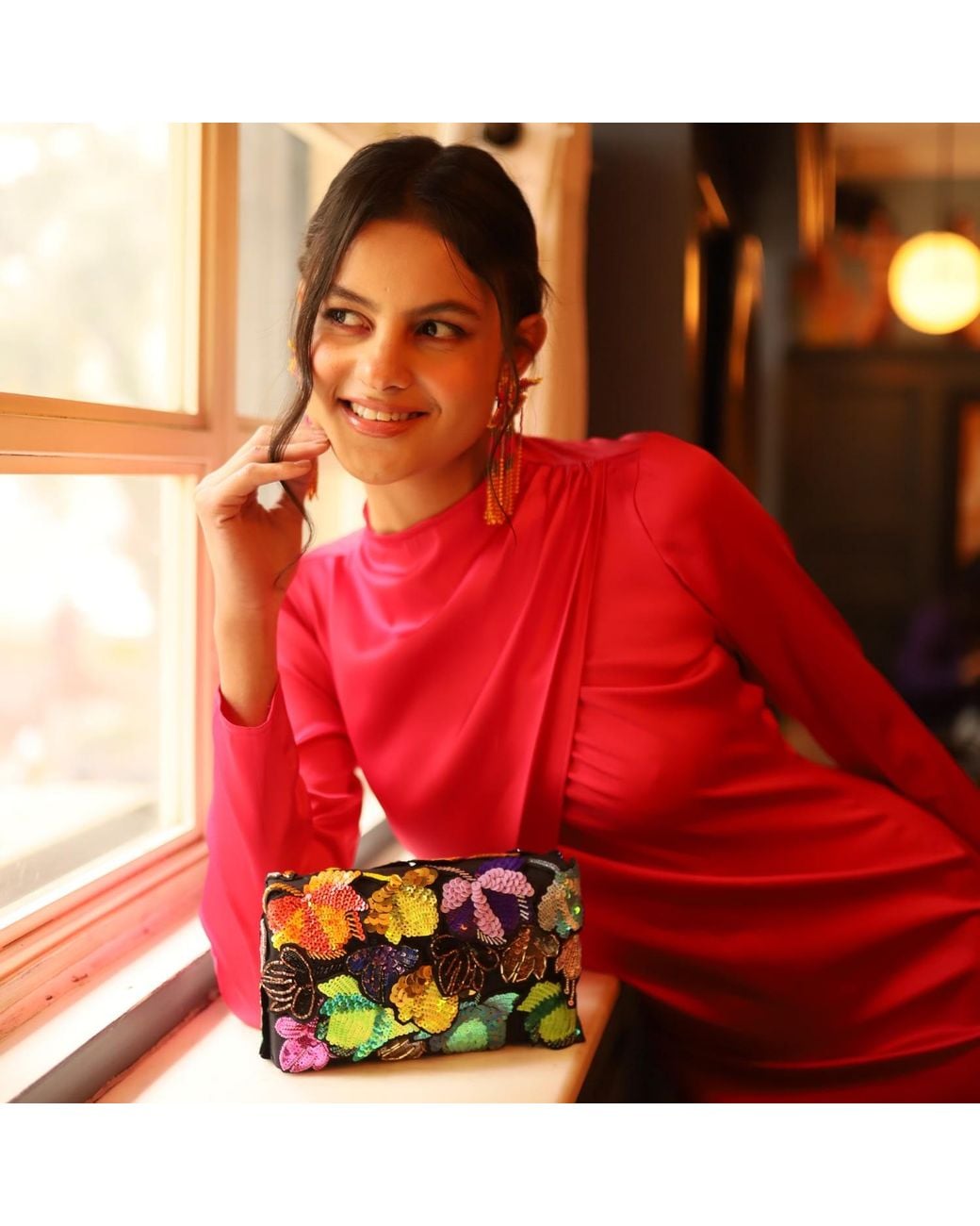 Simitri Black Neon Aurelia Clutch