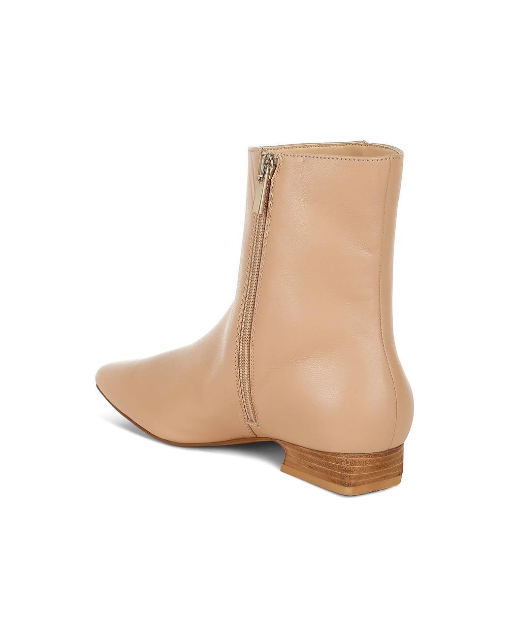Rag & Co Natural Neutrals Obita Flared Heel Genuine Leather Boots
