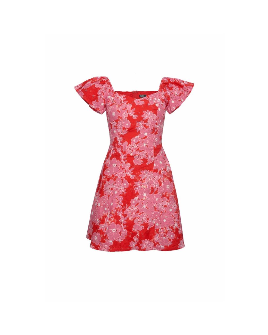Girl In Mind Red Alex Broiderie Anglais Mini Dress