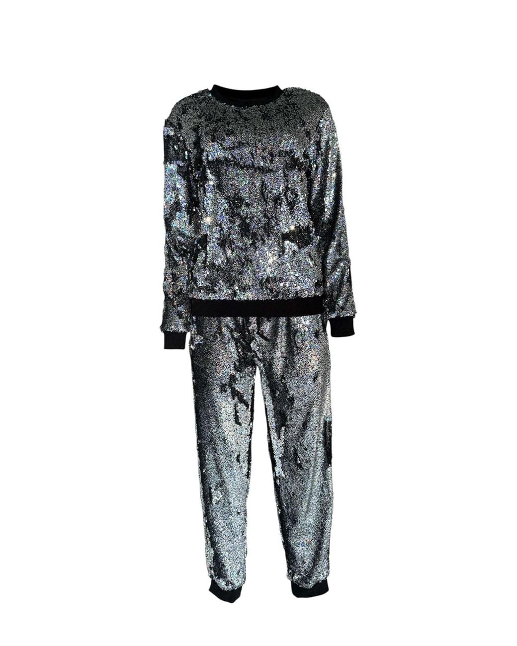 Any Old Iron Black Holographic Glitter Forever Sequin Sweatshirt