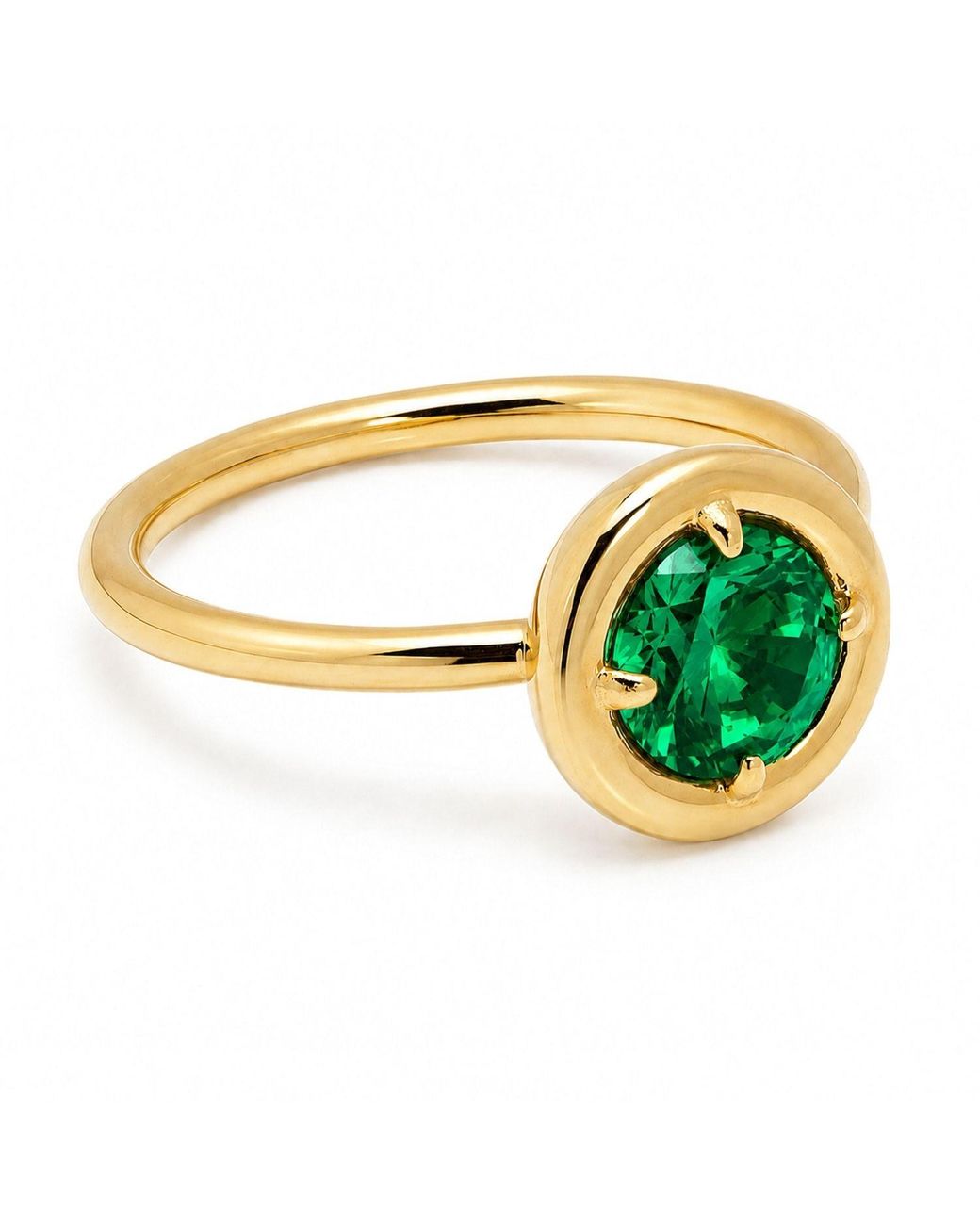 Belinda Jewelz Multicolor Emerald Round Solitaire Chunky Ring