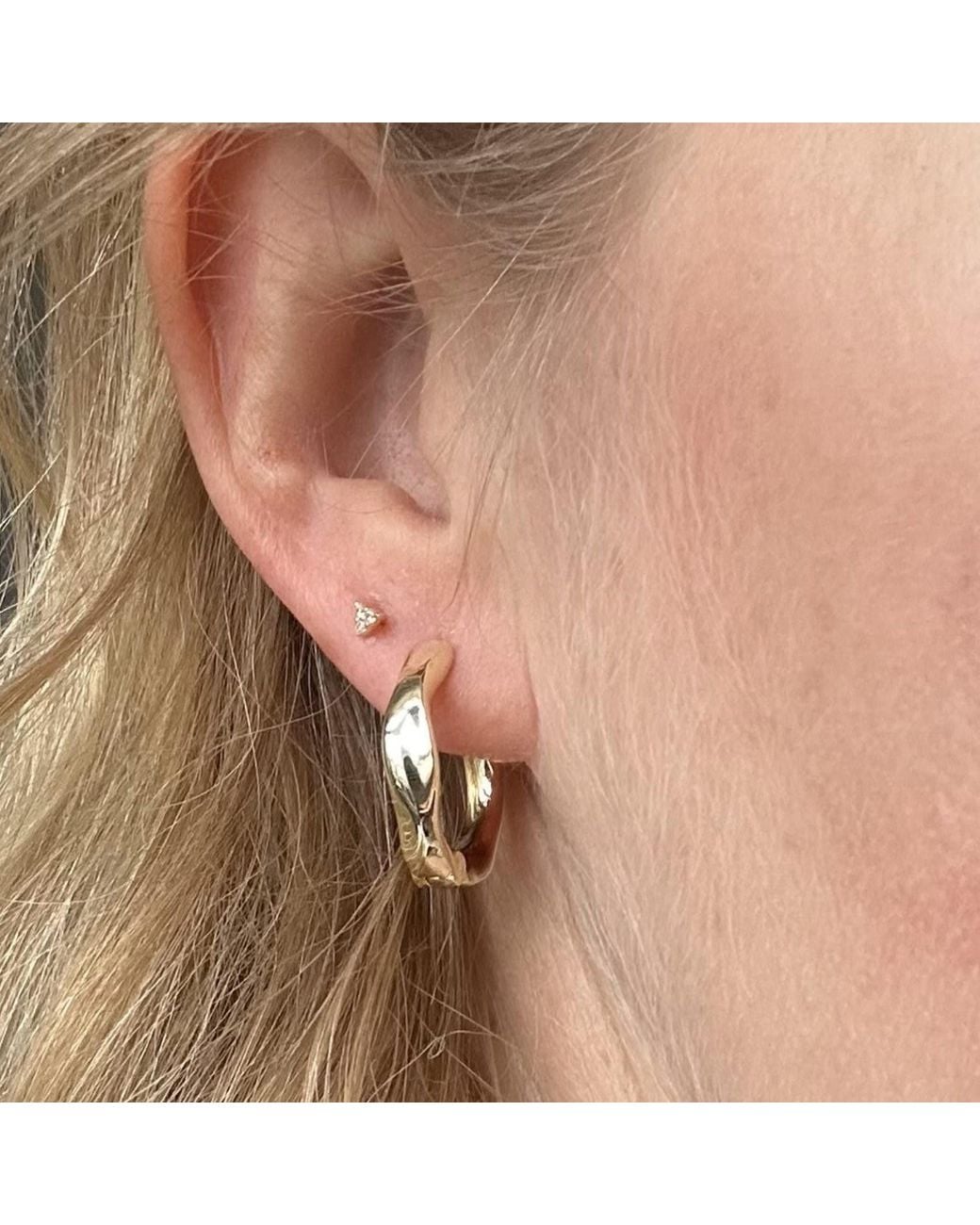 Clemence Wren Metallic Fluid Chunky Midi Hoop Earring