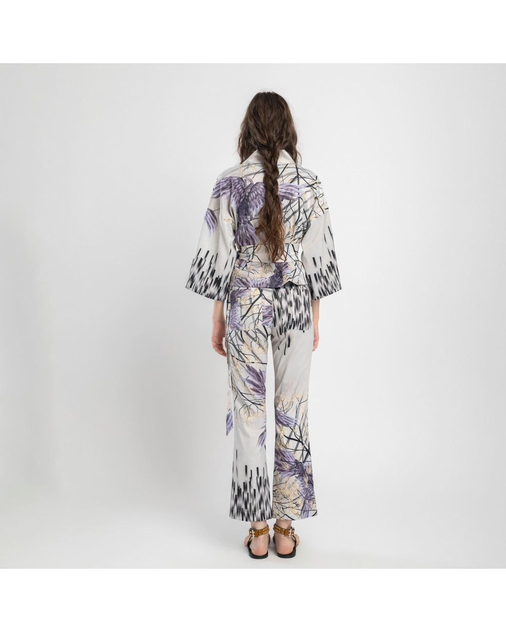 ARTISTA Blue Rizz Cropped Kimono
