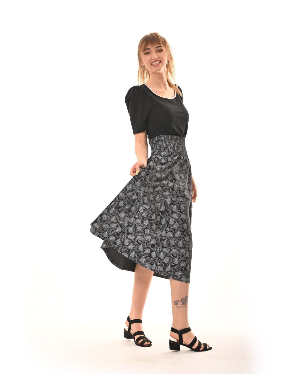 Frock Tales Black Belle Top With Scoop Neck