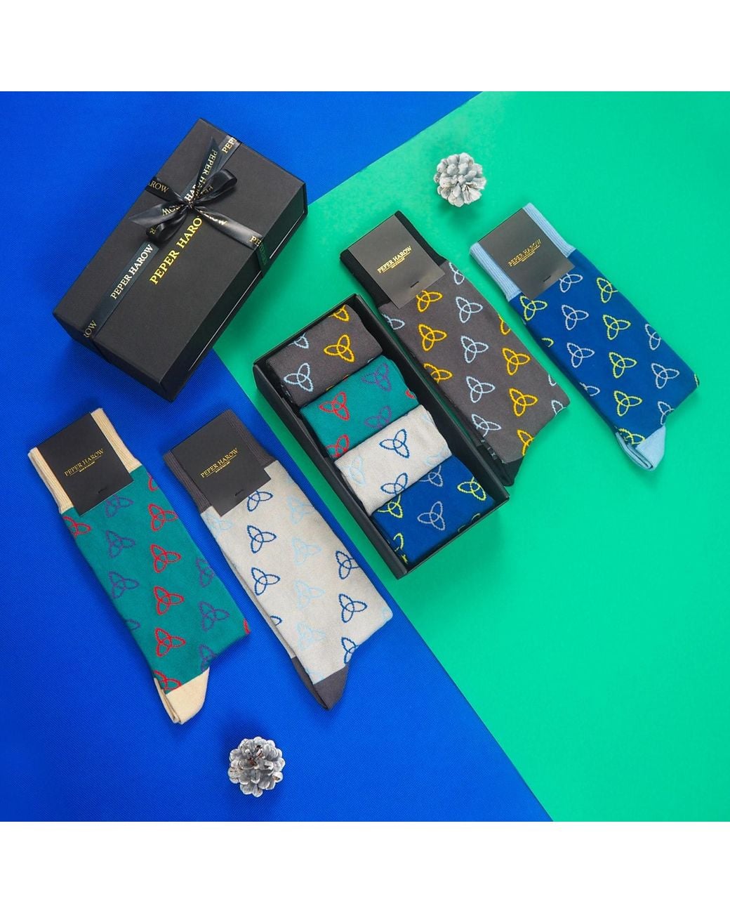 Peper Harow - Made in England Blue Tri Gift Box for men