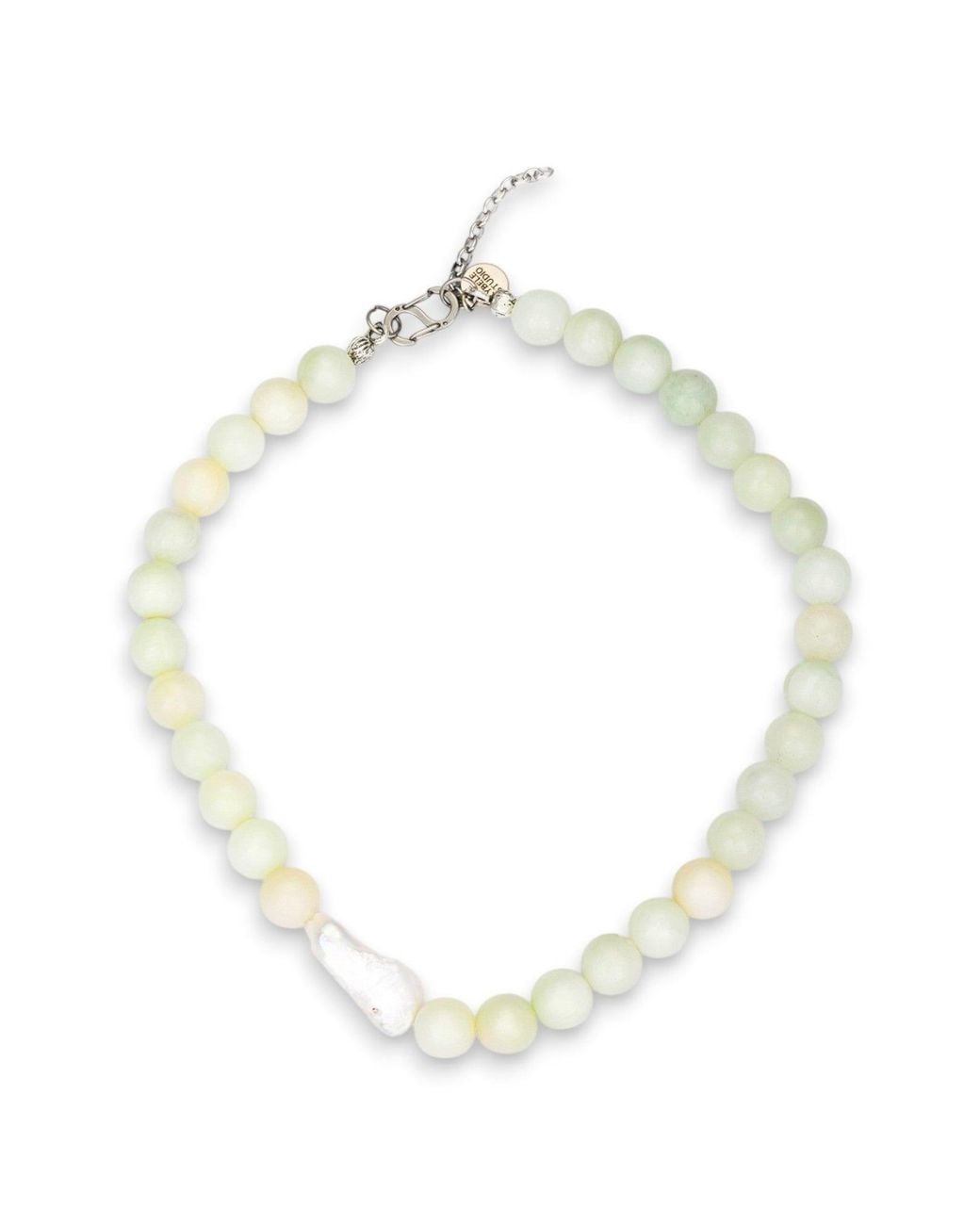 Kybele Studio Metallic Bonbon Necklace With Jade & Pearl Accent