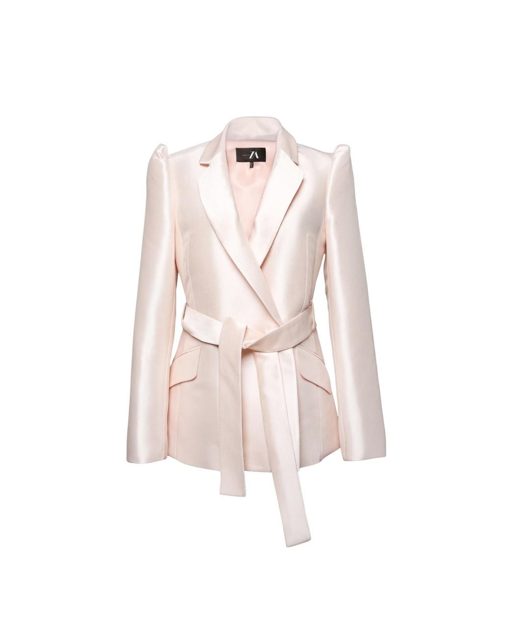Madebyza Pink Blush Tailored Blazer With Belted Waist