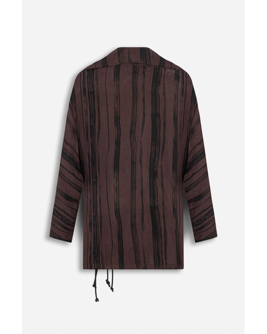 Nocturne Brown Printed Tie Wrap Jacket
