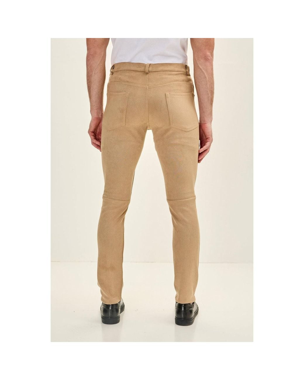 Ron Tomson Natural Neutrals Microsuede Lightweight Tapered Pants for men