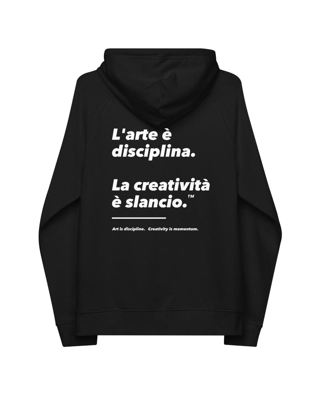 Anchor and Crew Black Art & Momentum Creative Standard Organic Cotton Hoodie for men