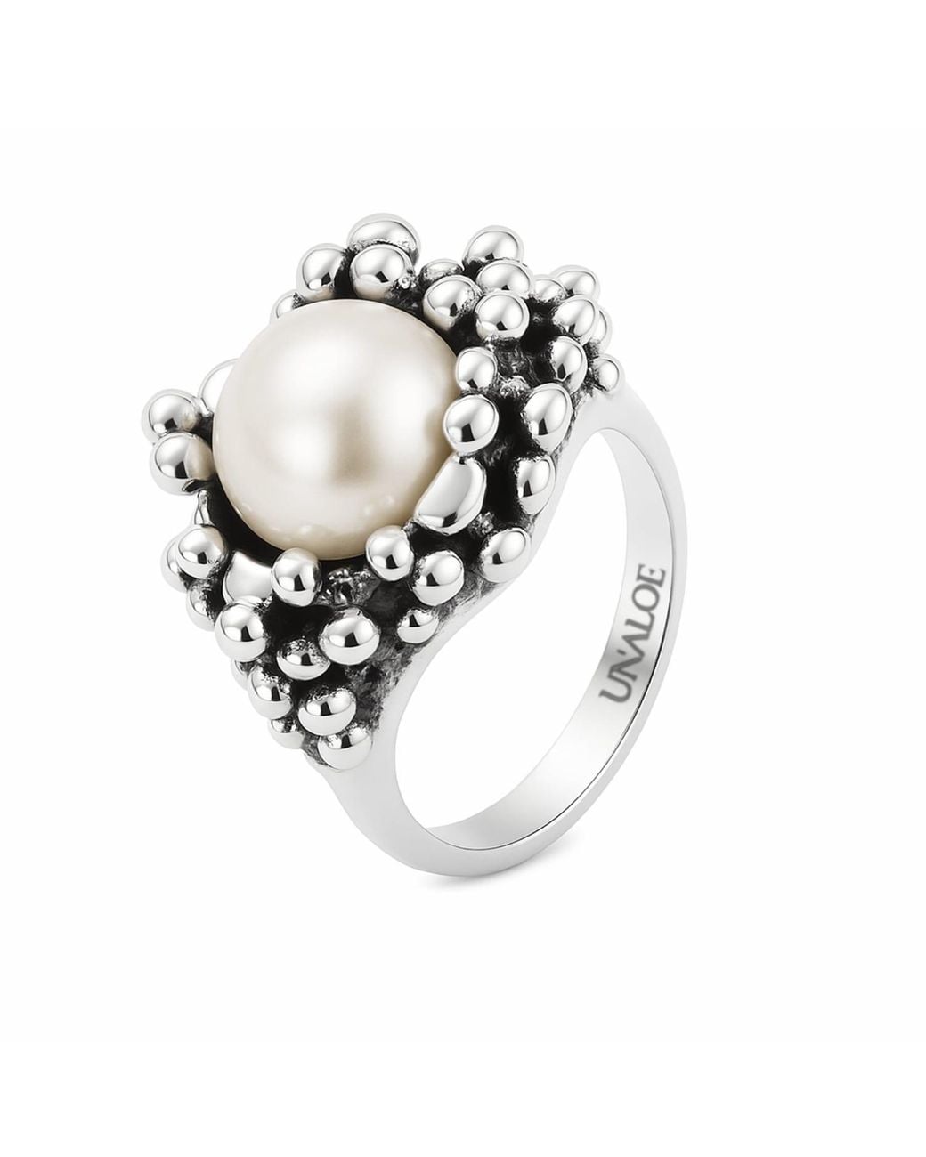 Unaloe Metallic Natural Pearl Statement Ring