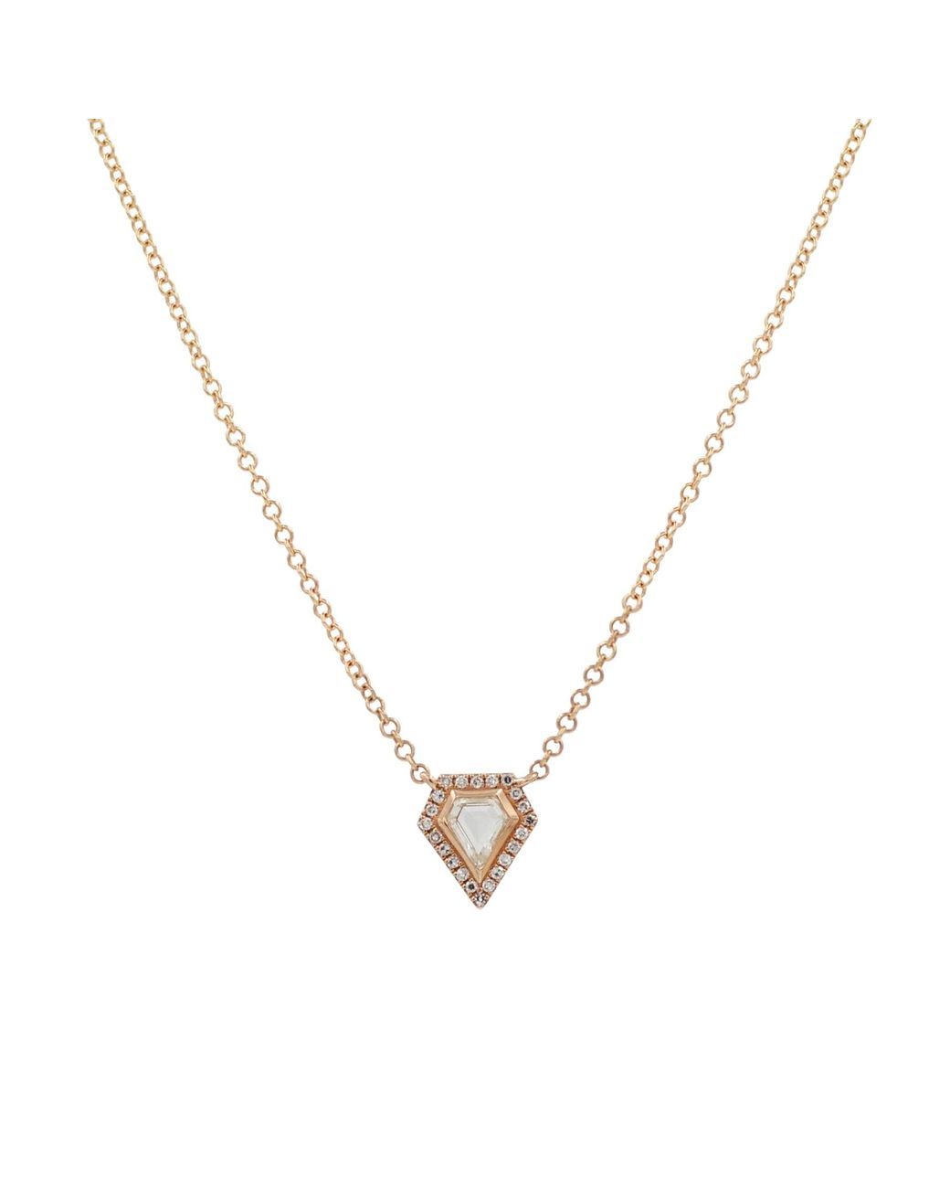 KAMARIA Metallic Rose Cut Diamond Kite Necklace