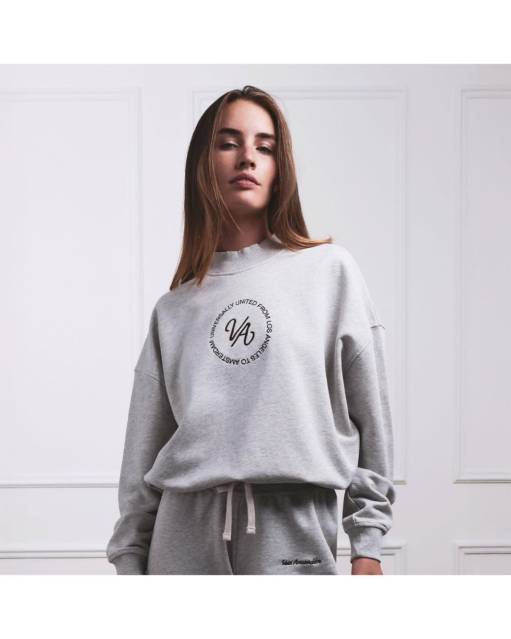 VLD White Westwood Va Script Mockneck Sweatshirt