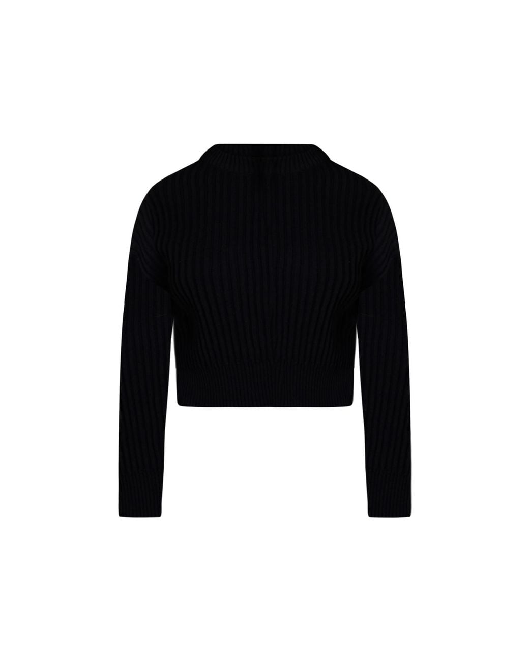Known Supply Black Cropped Ribbed Sweater