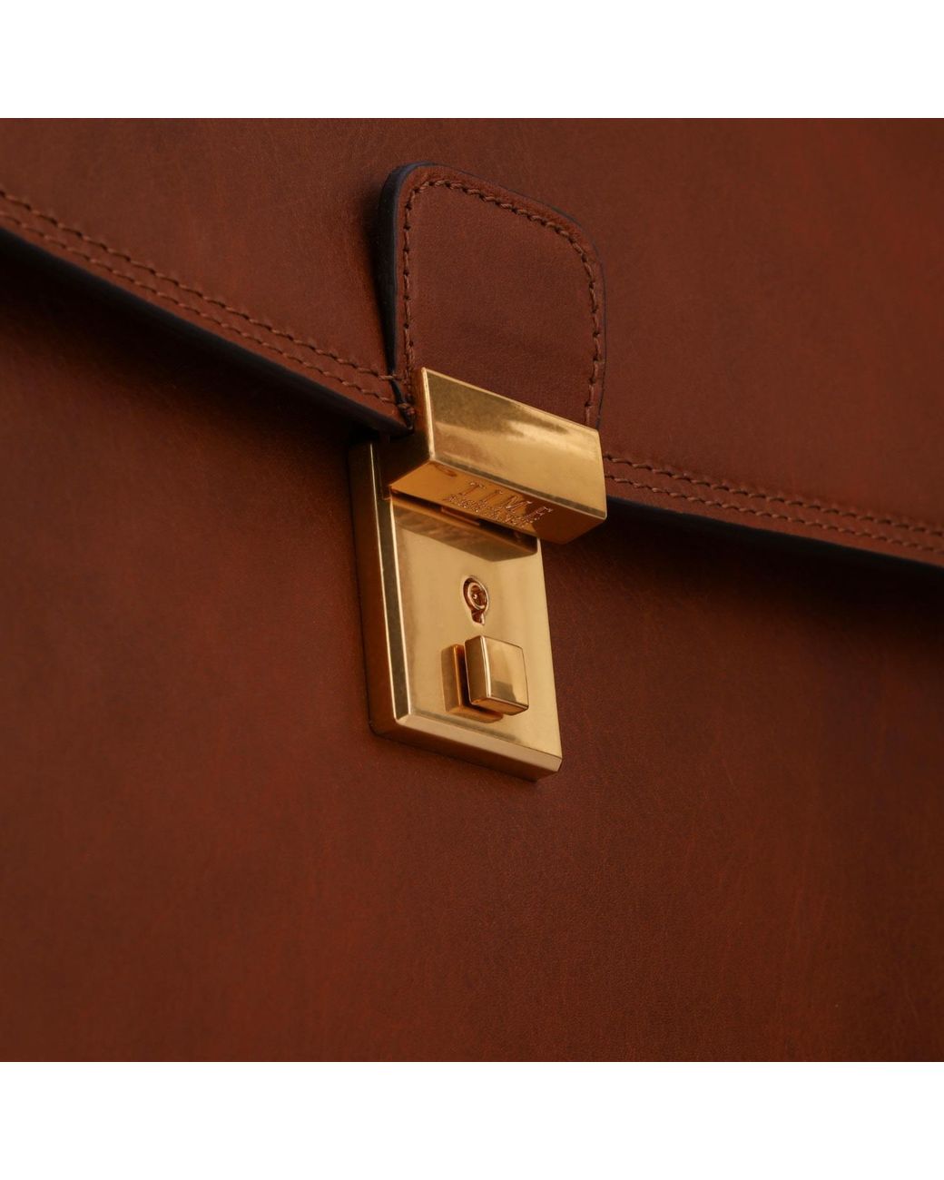 Time Resistance Brown Leather Briefcase