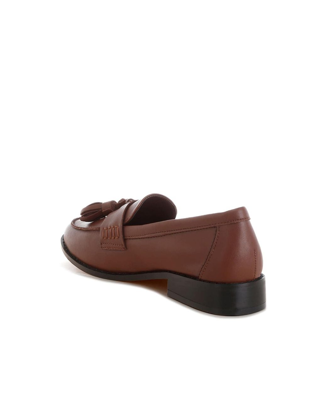 Rag & Co Brown Yelena Real Leather Tassel Loafers