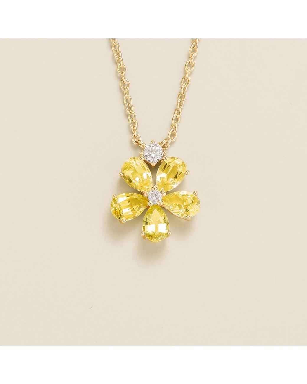 Juvetti Metallic Florea Necklace Sapphire & Diamond