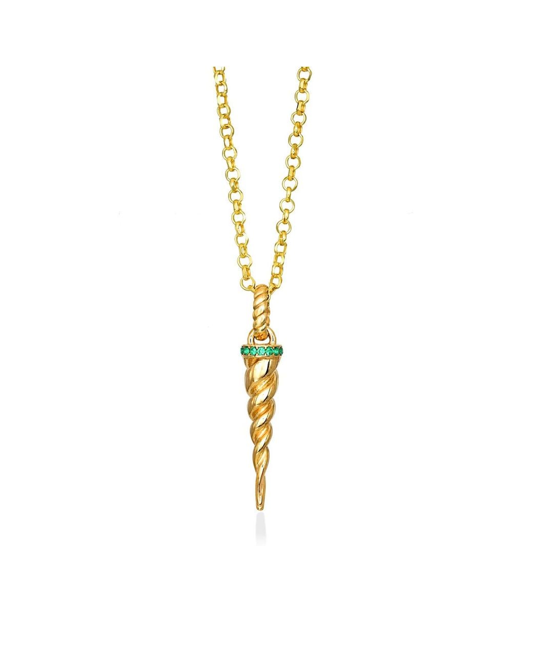 Myrto Katramadou Jewellery Metallic Unicorn Whisper – Necklace 18K-Plated 925 Emerald