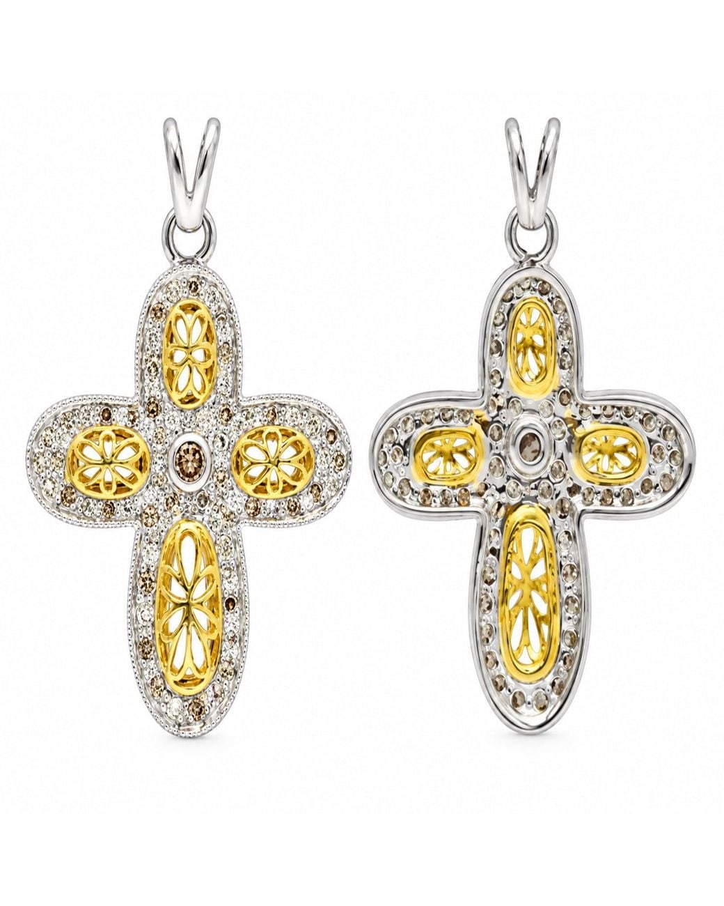 Artisan Metallic 18K & Diamond Cross Pendant