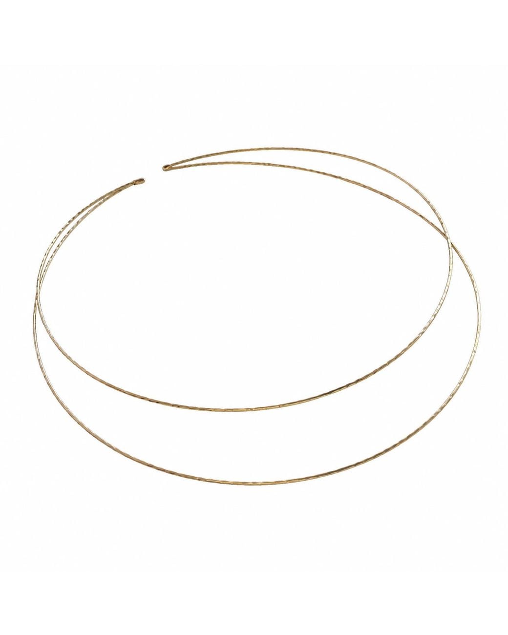 Rare Matters Jewelry Metallic Floating Double Wire Neck Collar Hammered Choker