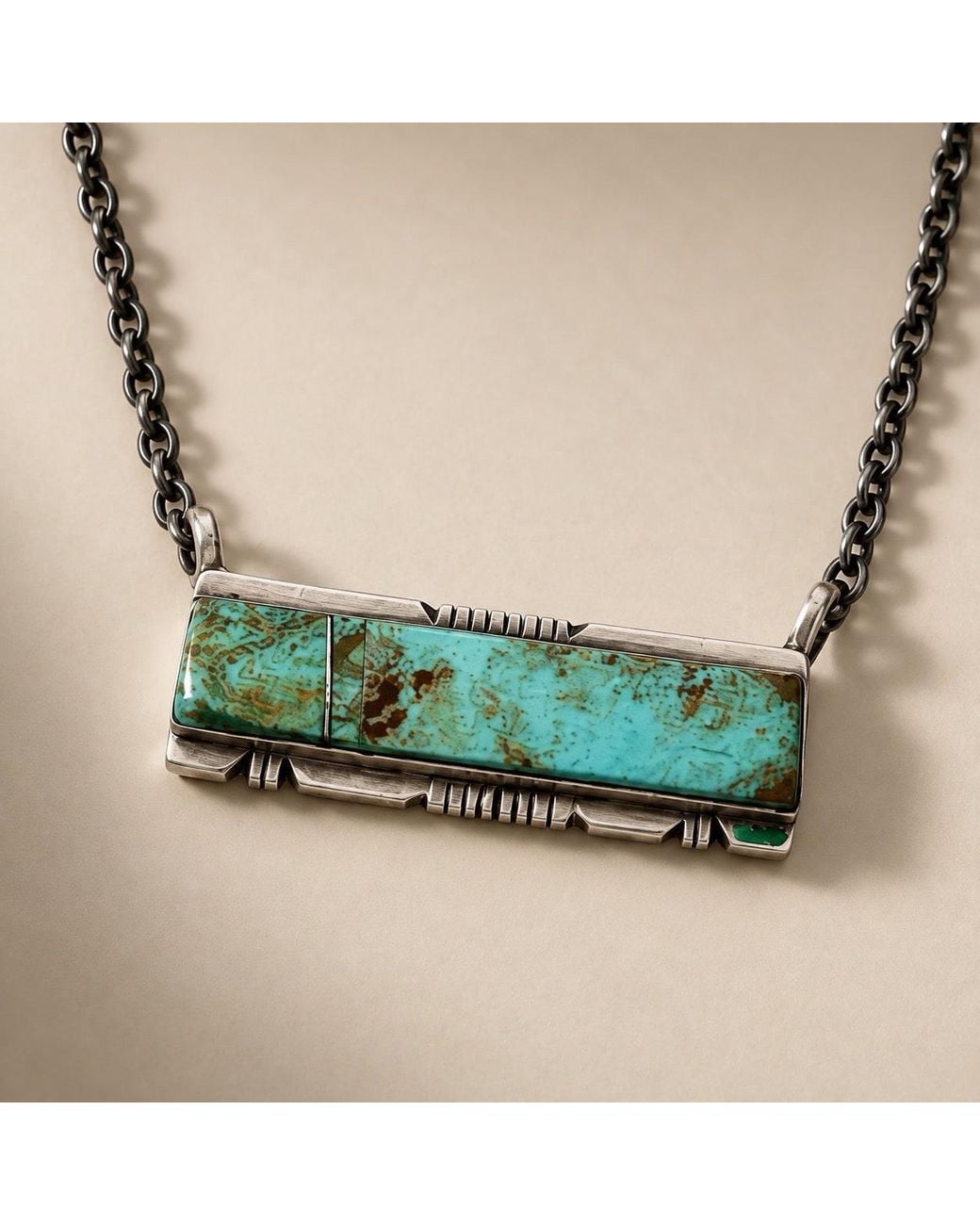 Saéa Green Kingman Mesa Bar Necklace