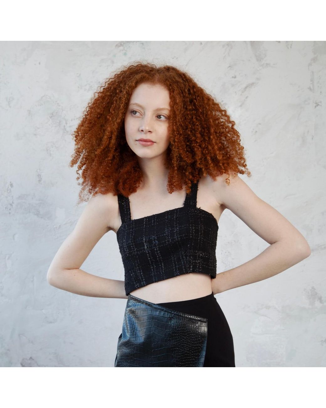 Mirimalist Black Vega Tweed Bustier