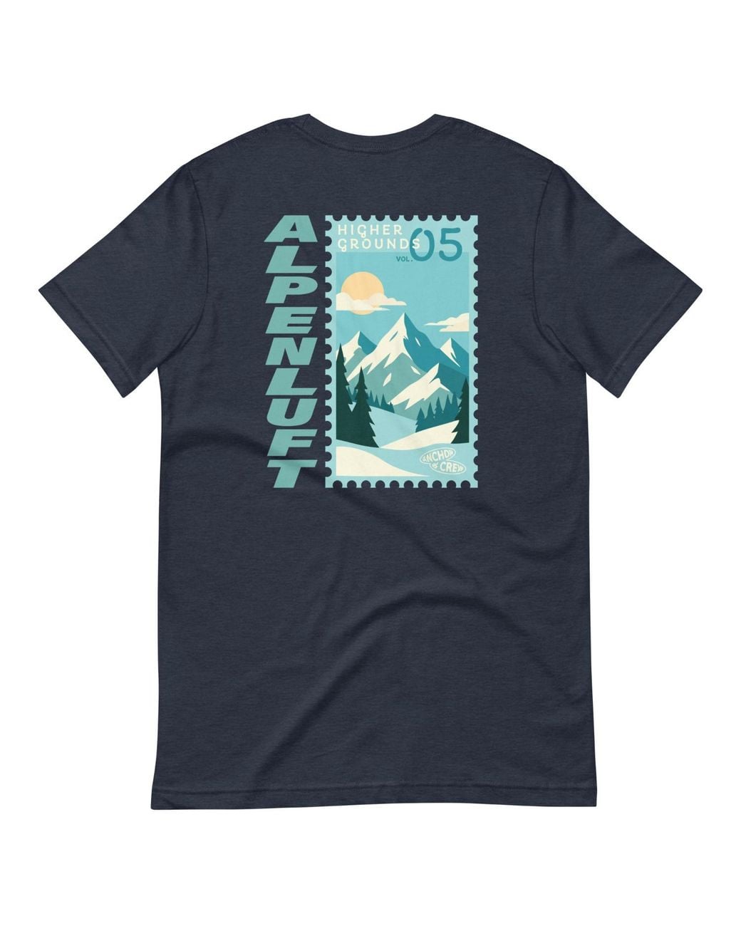 Anchor and Crew Blue Higher Grounds Postmark Organic Cotton T-Shirt