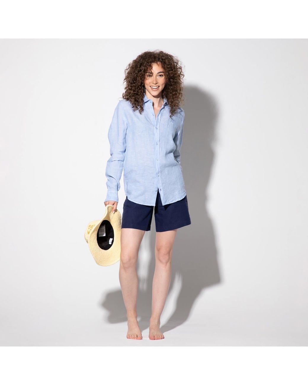 Maison Tangerine Blue Sea Linen Shirt For for men