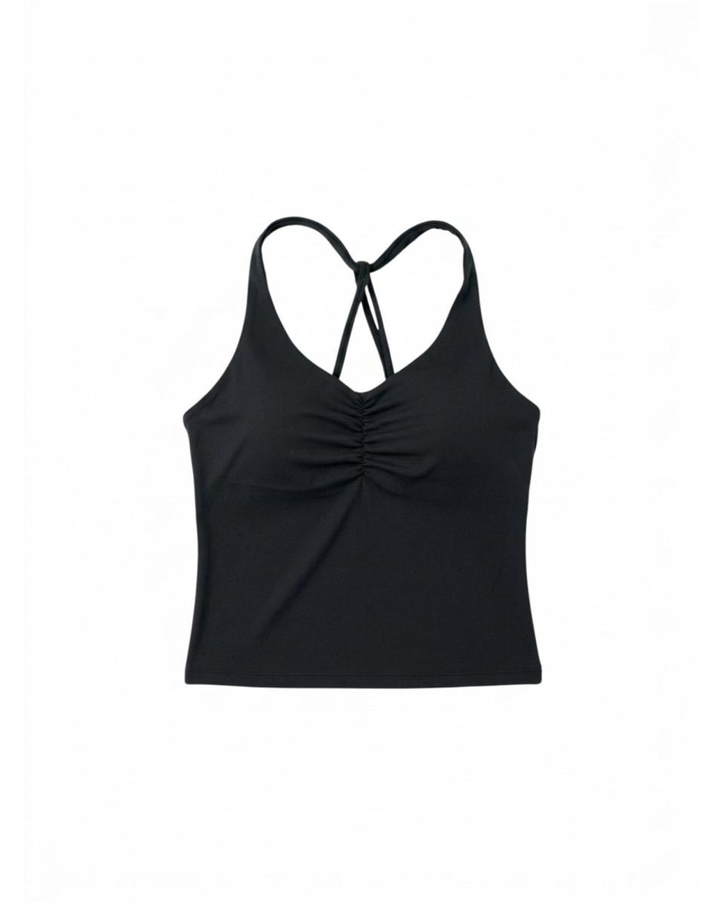 Raae Uk Black Sculpt Scrunch Top