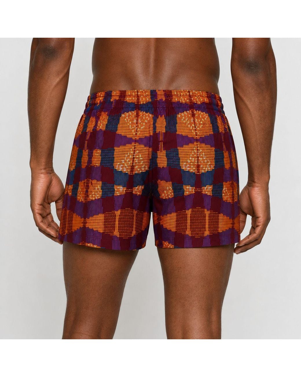 Ohema Ohene Orange African Print Cotton Boxer Shorts – Kente Print for men