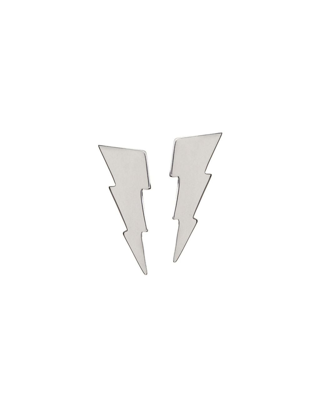 Edge Only White Triple Bolt Earrings Sterling