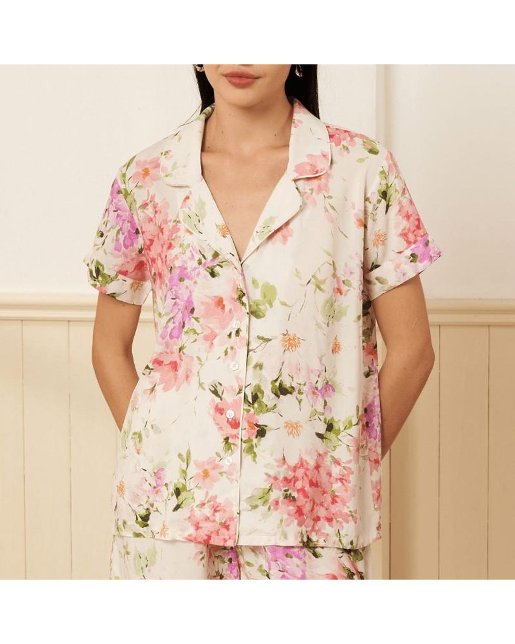 Yumi Kim Pink Beauty Rest Ivory Floral Pajama Set