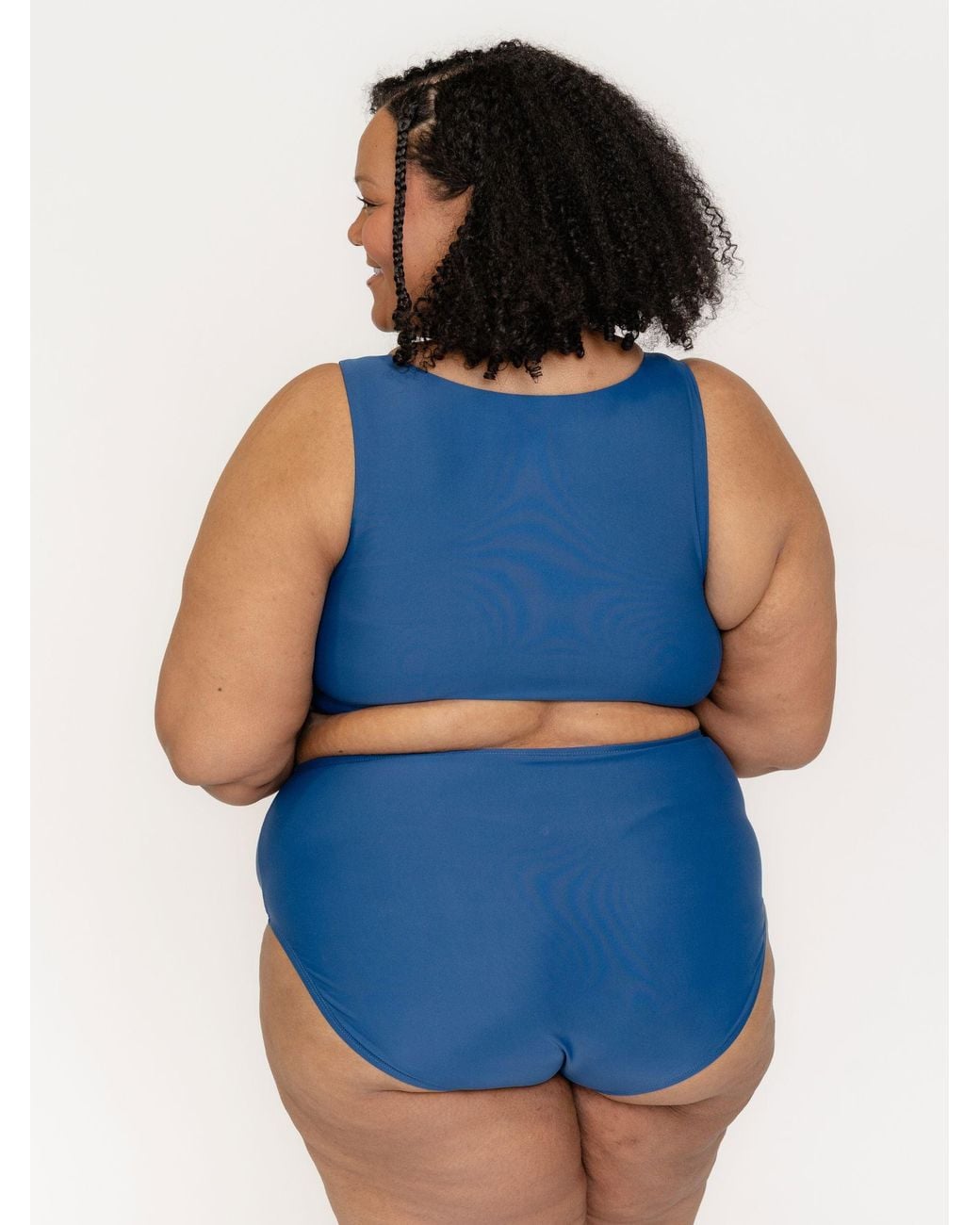 Lime Ricki Swimwear Blue High-Waist Bottom