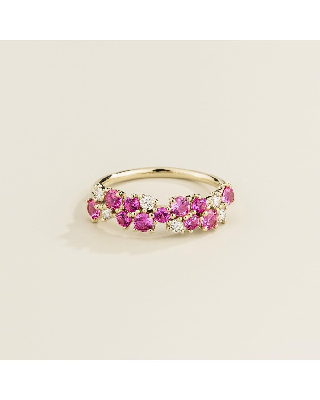 Juvetti Pink Starry Ring Sapphire & Diamond