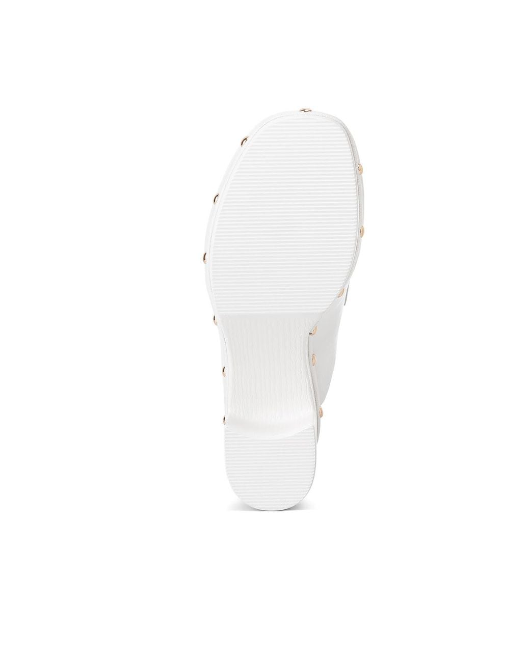 Rag & Co White Lyrac Recycled Leather Platform Clogs