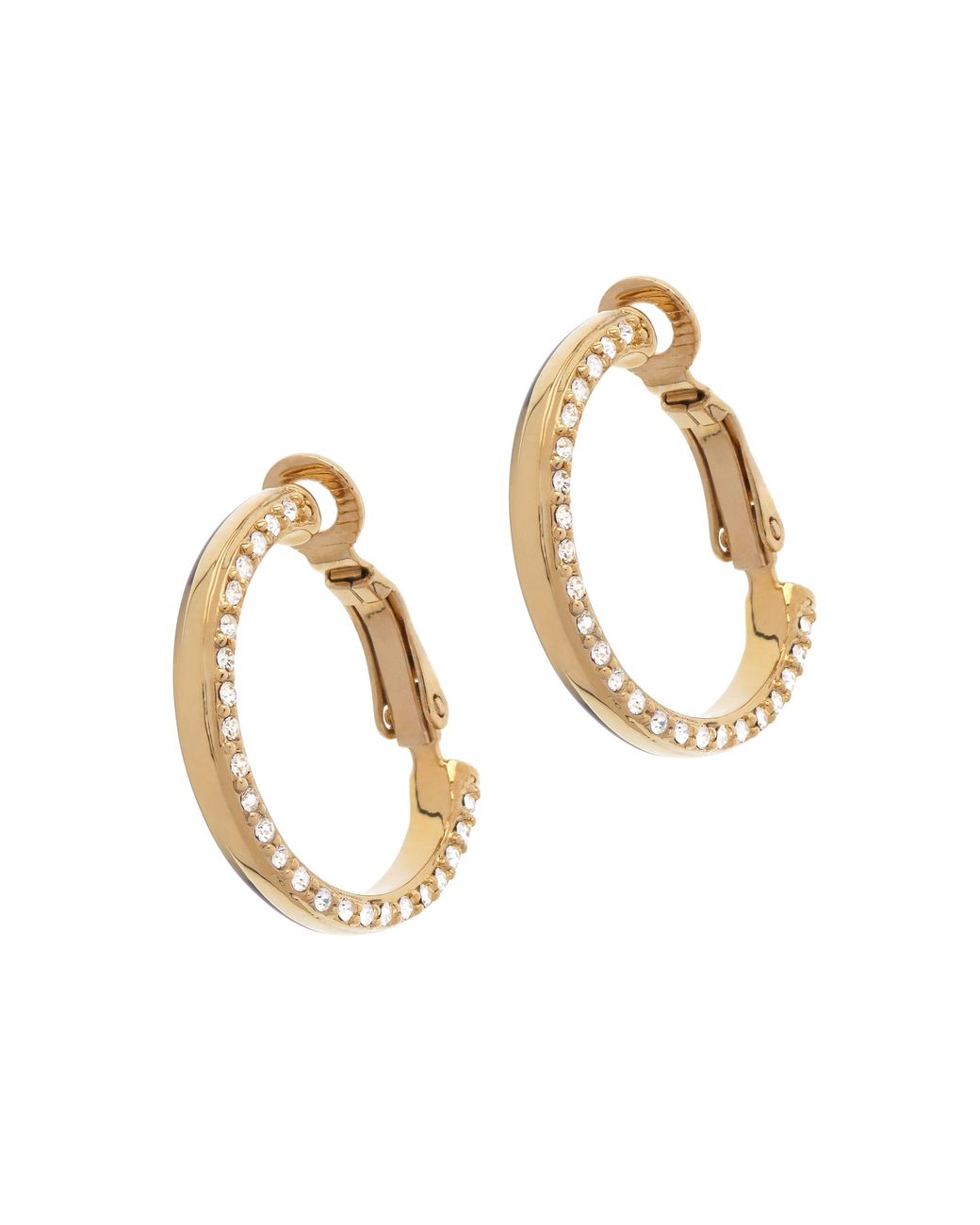 Emma Holland Jewellery Metallic Jet Crystal Hoop Clip Earrings