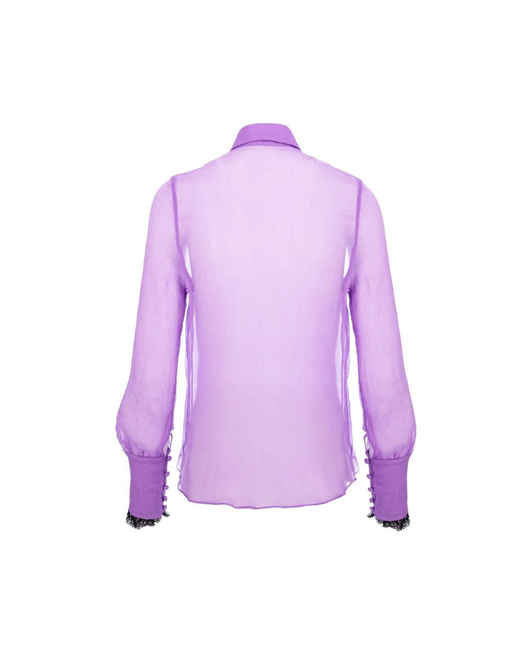AVENUE No.29 Purple Silk Ruffle Buttoned Down Shirt