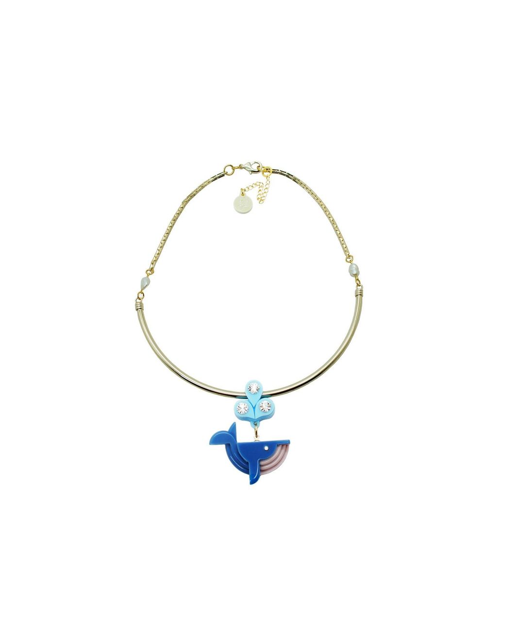 Gissa Bicalho Blue Handmade Necklace Whale Hortensia