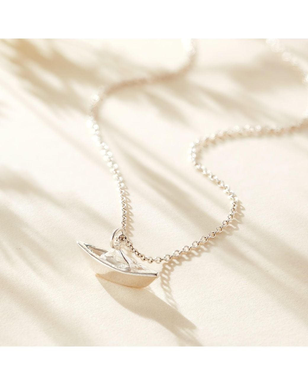 Posh Totty Designs Metallic Sterling Origami Boat Charm Necklace