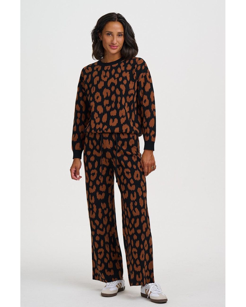 Sugarhill Black Myla Sweater Leopard