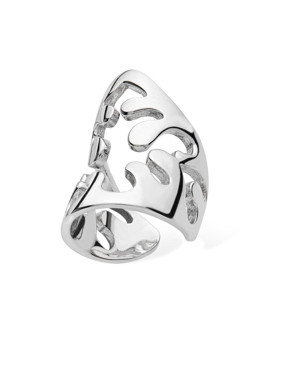 Lucy Quartermaine White Solid Sterling Tall Splash Ear Cuff