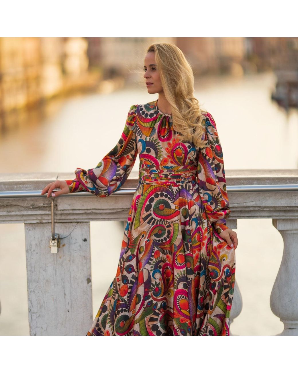 Sofia Tsereteli Red Geometric Silk Dress