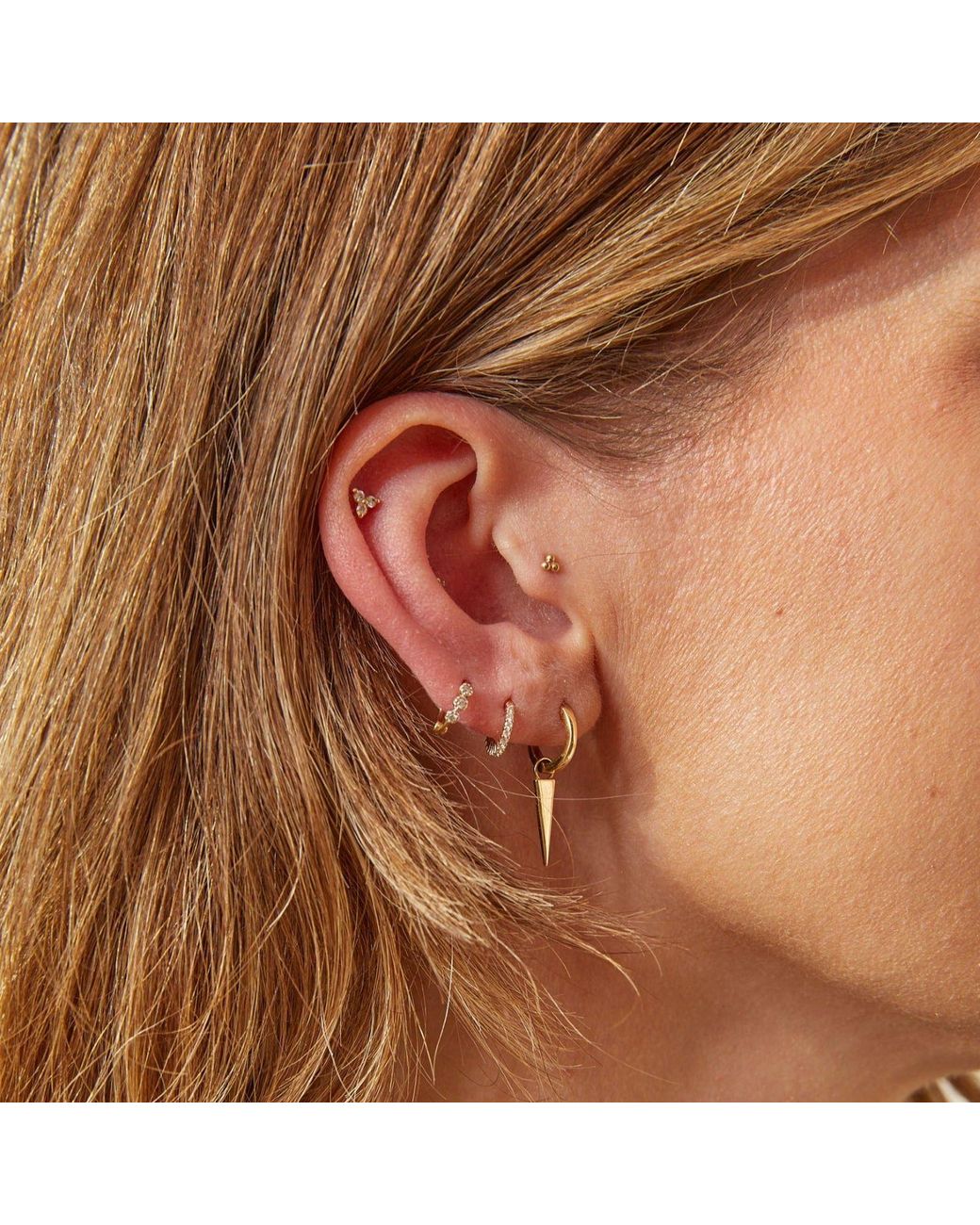 Zohreh White Spike Earring Charm 9K