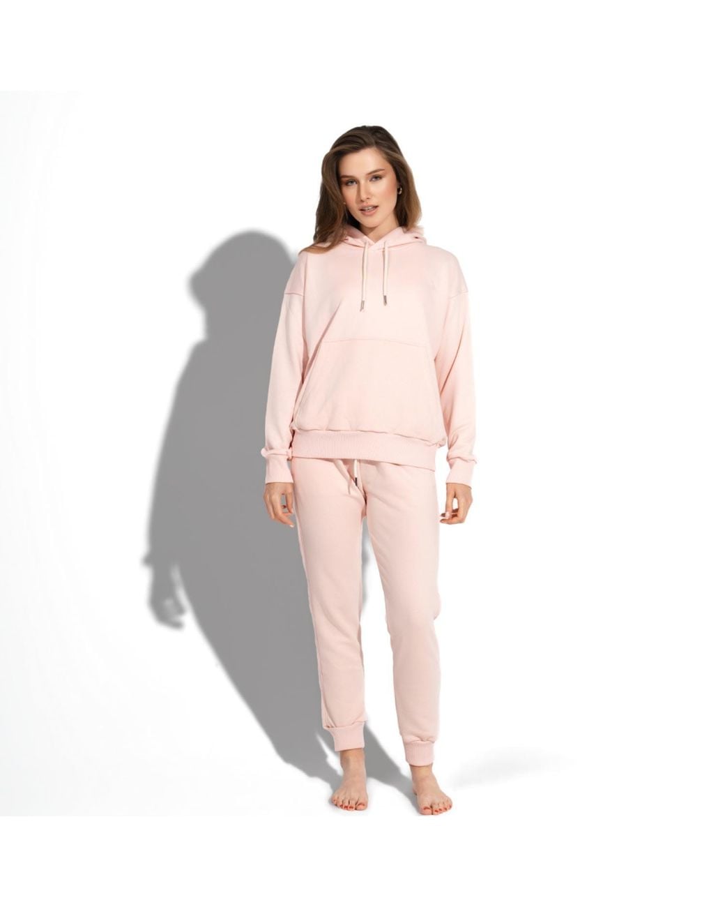 Maison Tangerine Pink Premium Cotton Sweatshirt & Joggers Tracksuit Set